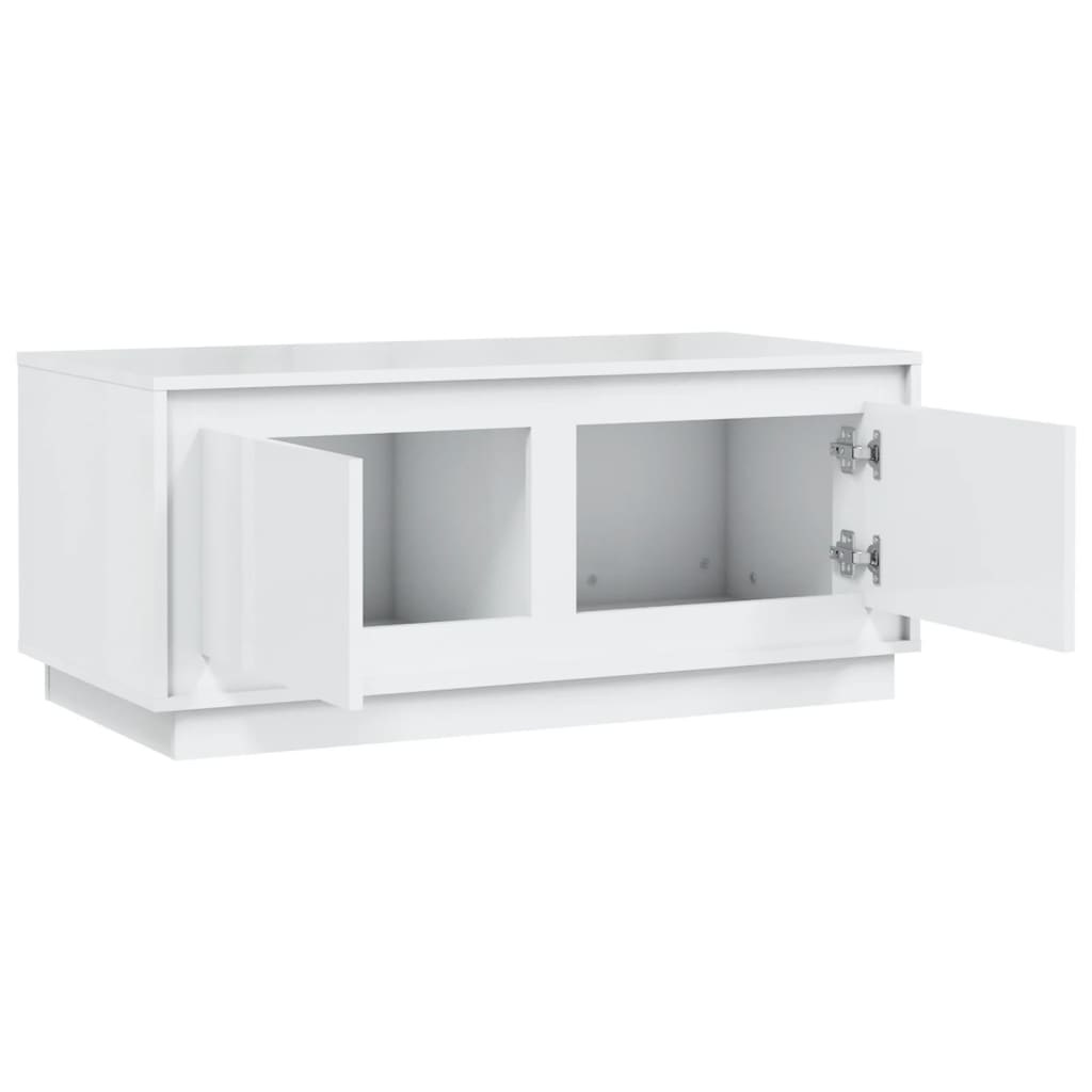 Table basse Blanc brillant 102x50x44 cm bois d'ingénierie Tables basses vidaXL   