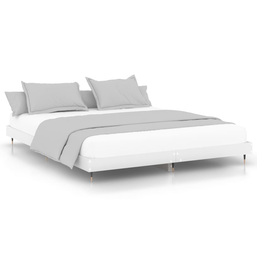 Cadre de lit blanc 200x200 cm bois d'ingénierie Lits & cadres de lit vidaXL   