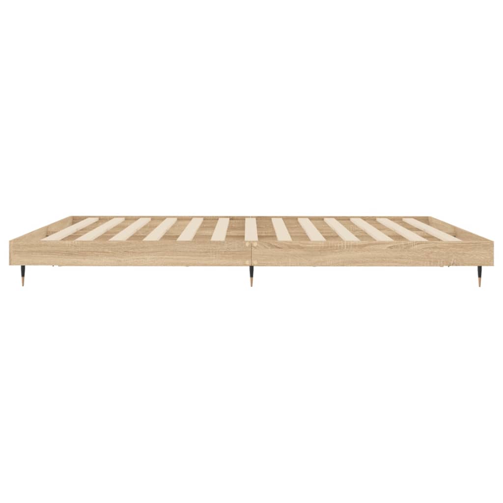 Cadre de lit chêne sonoma 200x200 cm bois d'ingénierie Lits & cadres de lit vidaXL   