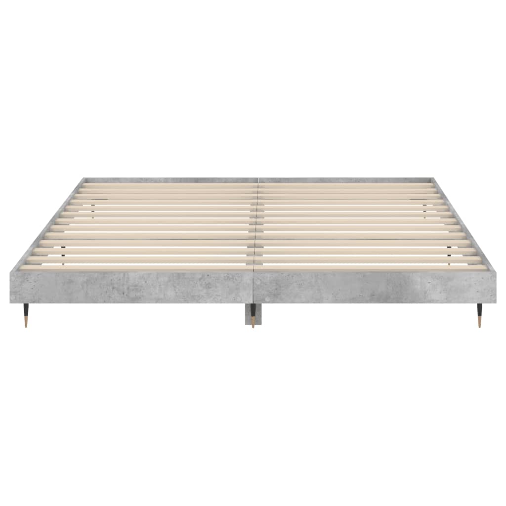 Cadre de lit gris béton 200x200 cm bois d'ingénierie Lits & cadres de lit vidaXL   