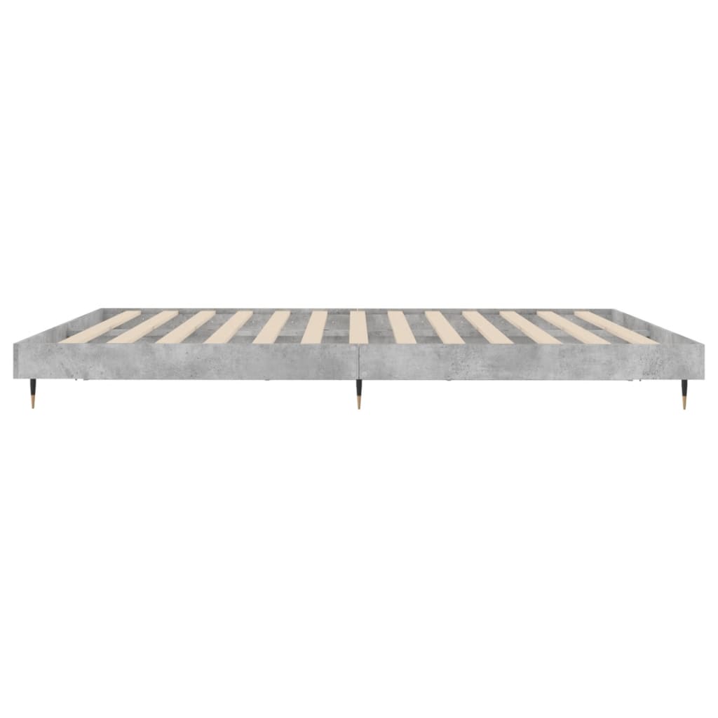 Cadre de lit gris béton 200x200 cm bois d'ingénierie Lits & cadres de lit vidaXL   