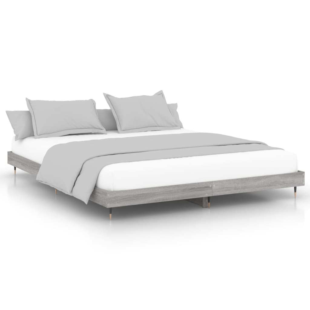 Cadre de lit sonoma gris 200x200 cm bois d'ingénierie Lits & cadres de lit vidaXL   