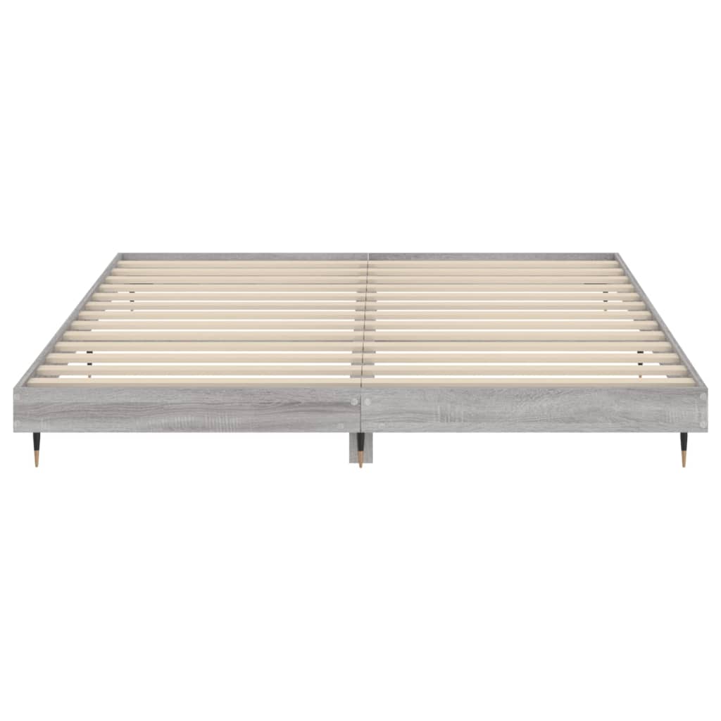 Cadre de lit sonoma gris 200x200 cm bois d'ingénierie Lits & cadres de lit vidaXL   