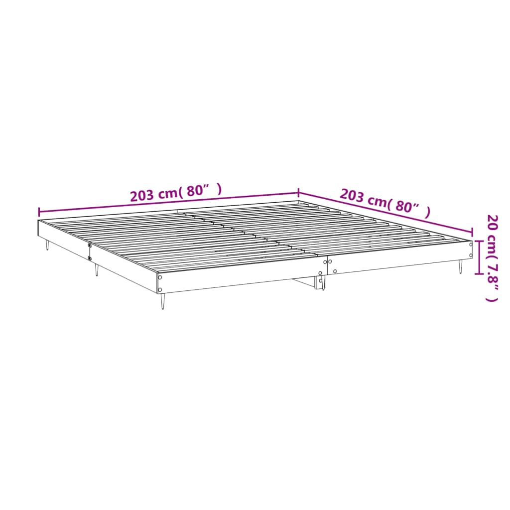 Cadre de lit sonoma gris 200x200 cm bois d'ingénierie Lits & cadres de lit vidaXL   