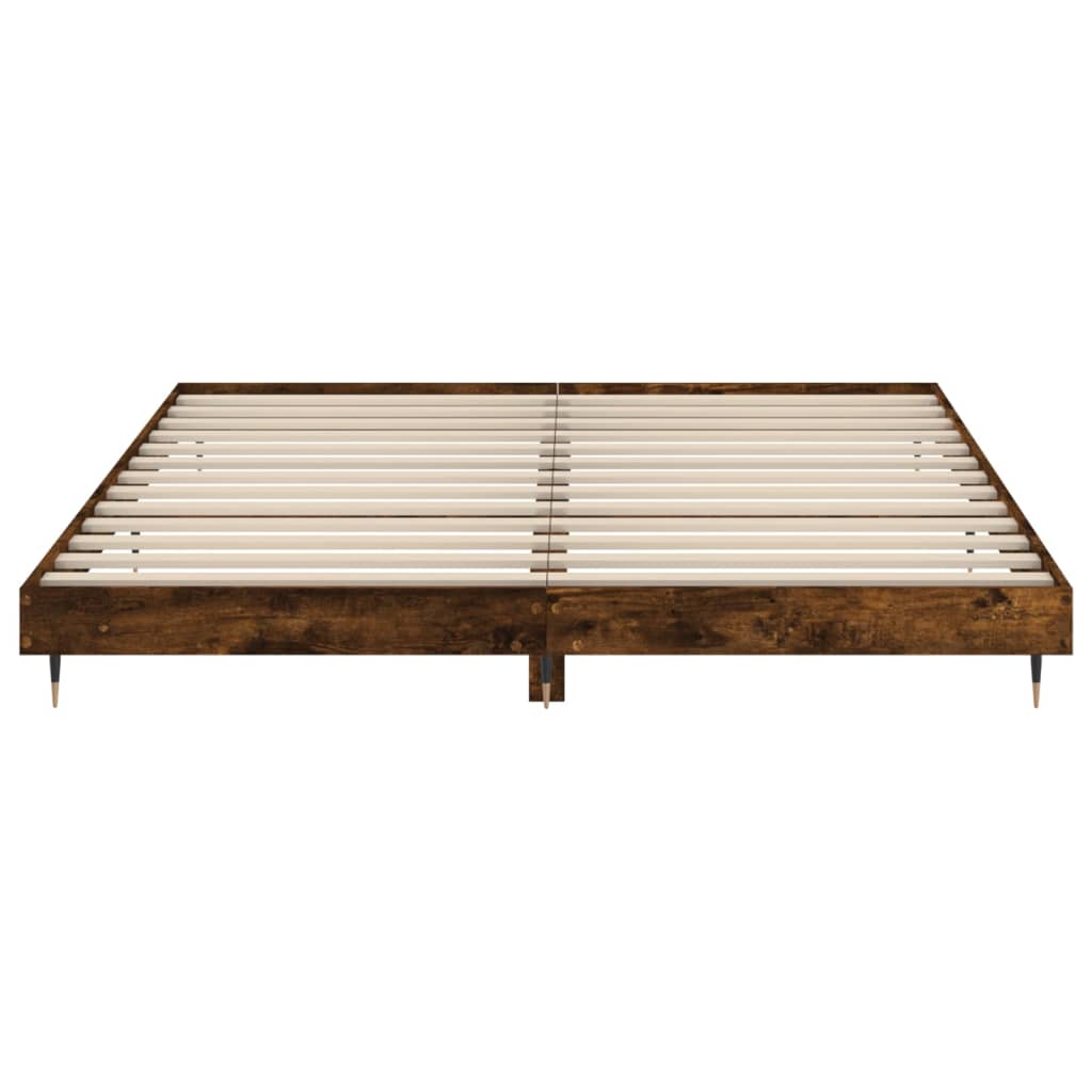 Cadre de lit chêne fumé 120x200 cm bois d'ingénierie Lits & cadres de lit vidaXL   