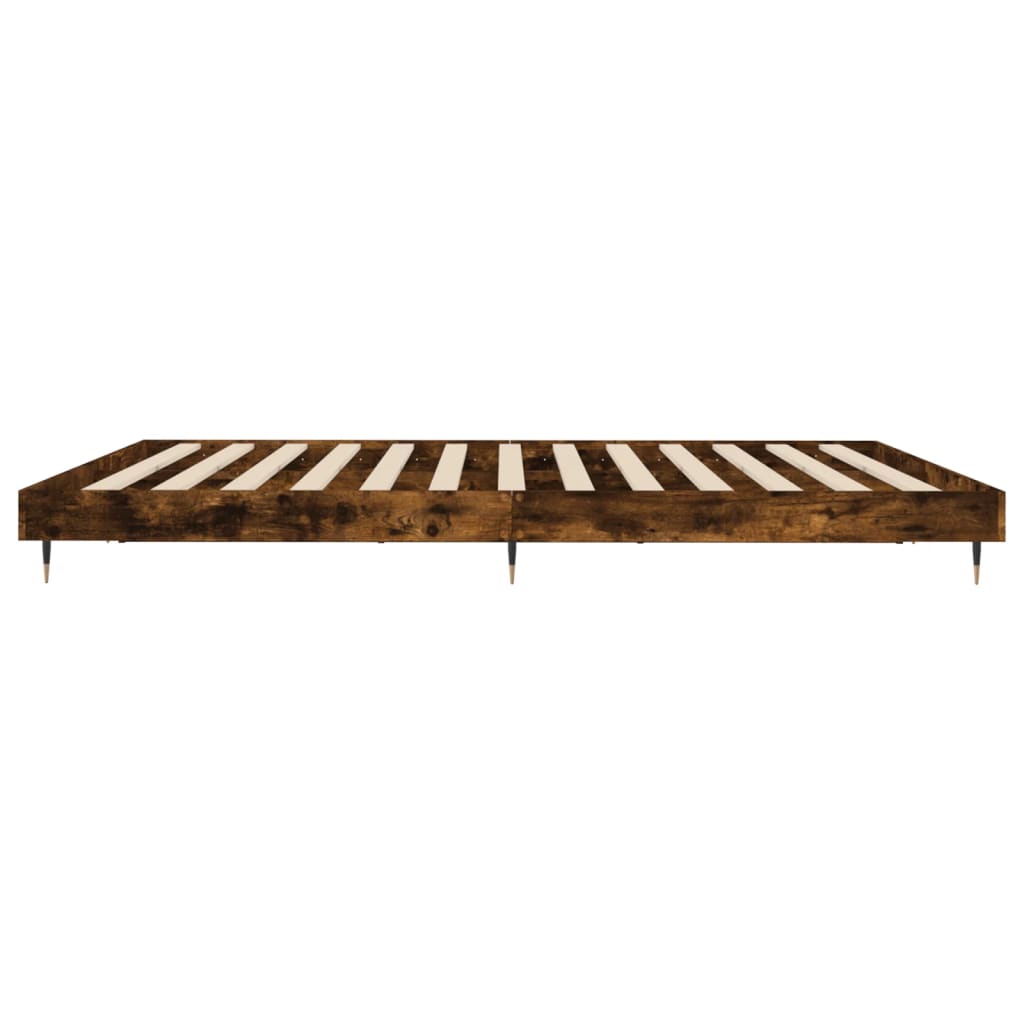 Cadre de lit chêne fumé 120x200 cm bois d'ingénierie Lits & cadres de lit vidaXL   
