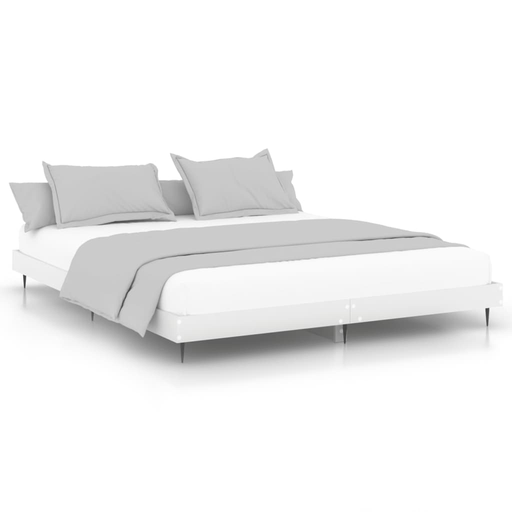 Cadre de lit blanc 200x200 cm bois d'ingénierie Lits & cadres de lit vidaXL   
