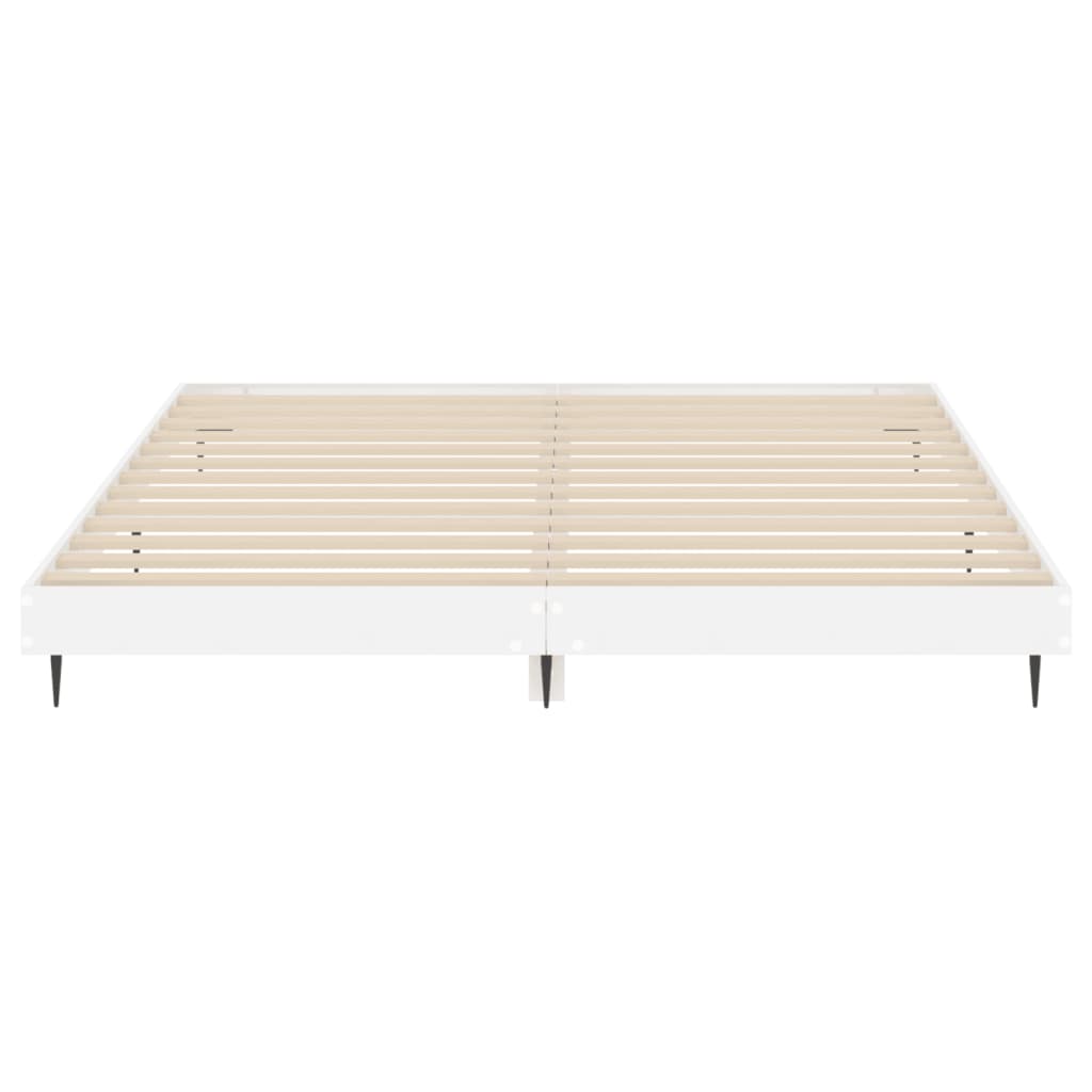 Cadre de lit blanc brillant 200x200 cm bois d'ingénierie Lits & cadres de lit vidaXL   