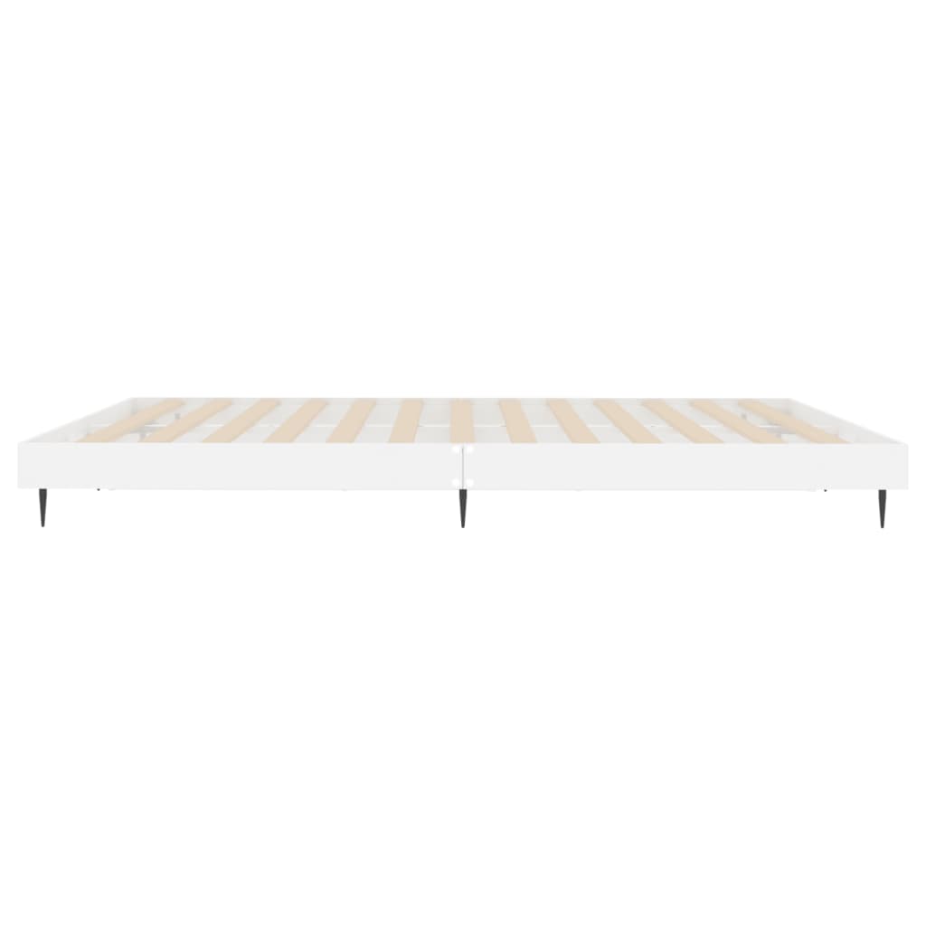 Cadre de lit blanc brillant 200x200 cm bois d'ingénierie Lits & cadres de lit vidaXL   