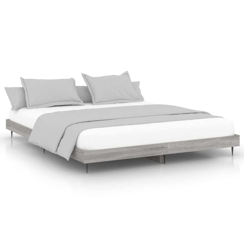 Cadre de lit sonoma gris 200x200 cm bois d'ingénierie Lits & cadres de lit vidaXL   