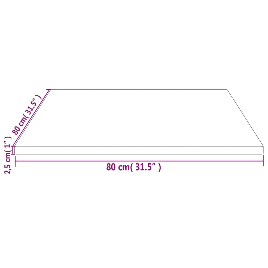 Dessus de table blanc 80x80x2,5 cm bois de pin massif Plateaux de table vidaXL   