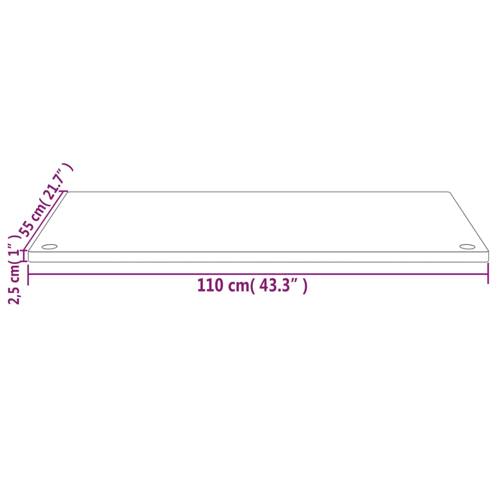 Dessus de bureau 110x55x2,5 cm bois massif de pin Pièces et accessoires pour bureaux vidaXL   