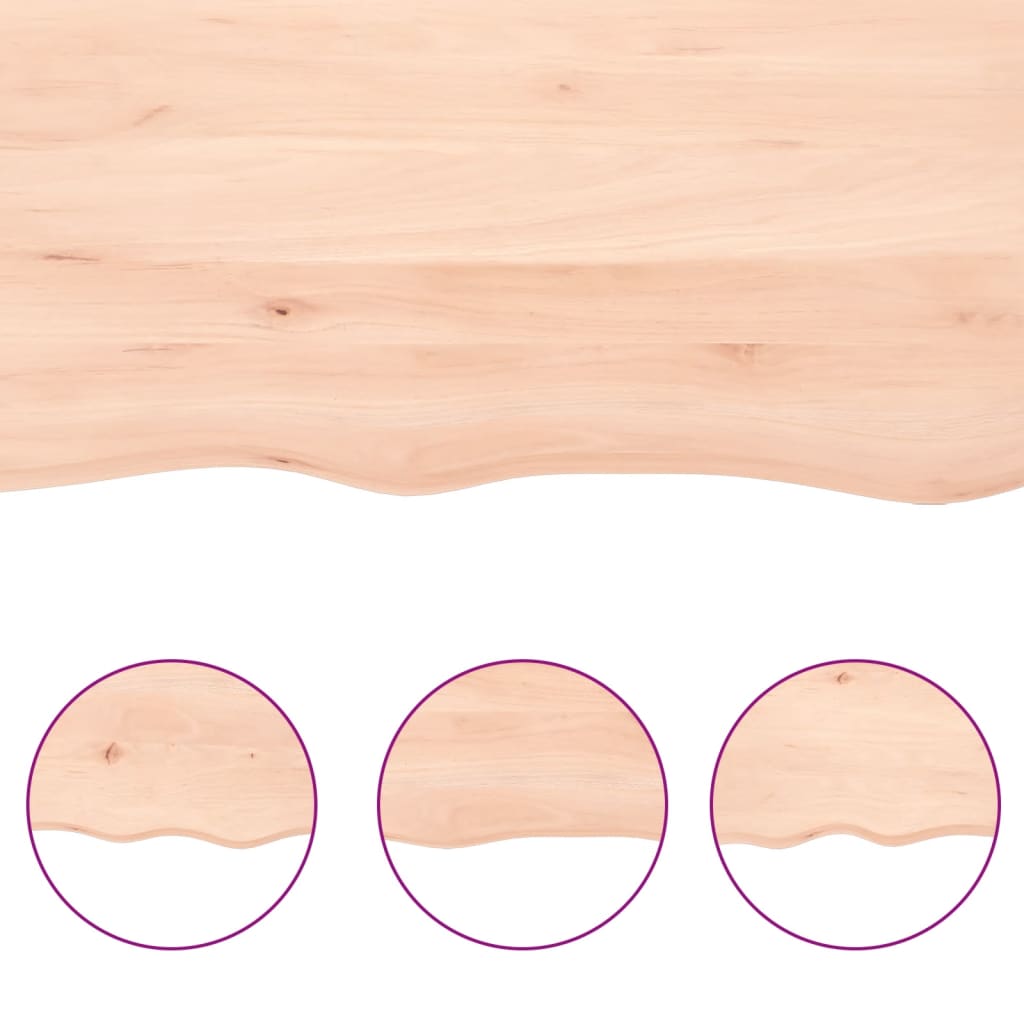 Dessus de table bois massif non traité bordure assortie Plateaux de table vidaXL   