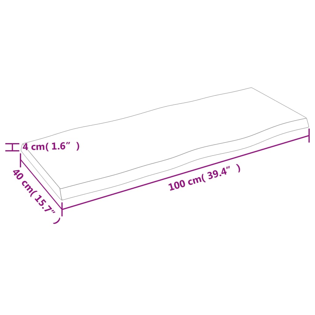 Dessus de table bois massif non traité bordure assortie Plateaux de table vidaXL   