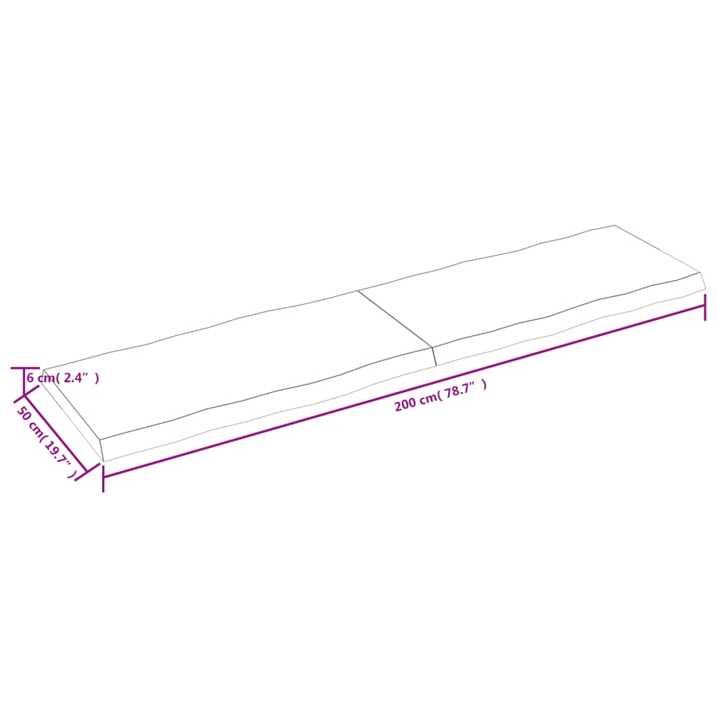 Dessus de table bois massif traité bordure assortie Plateaux de table vidaXL   