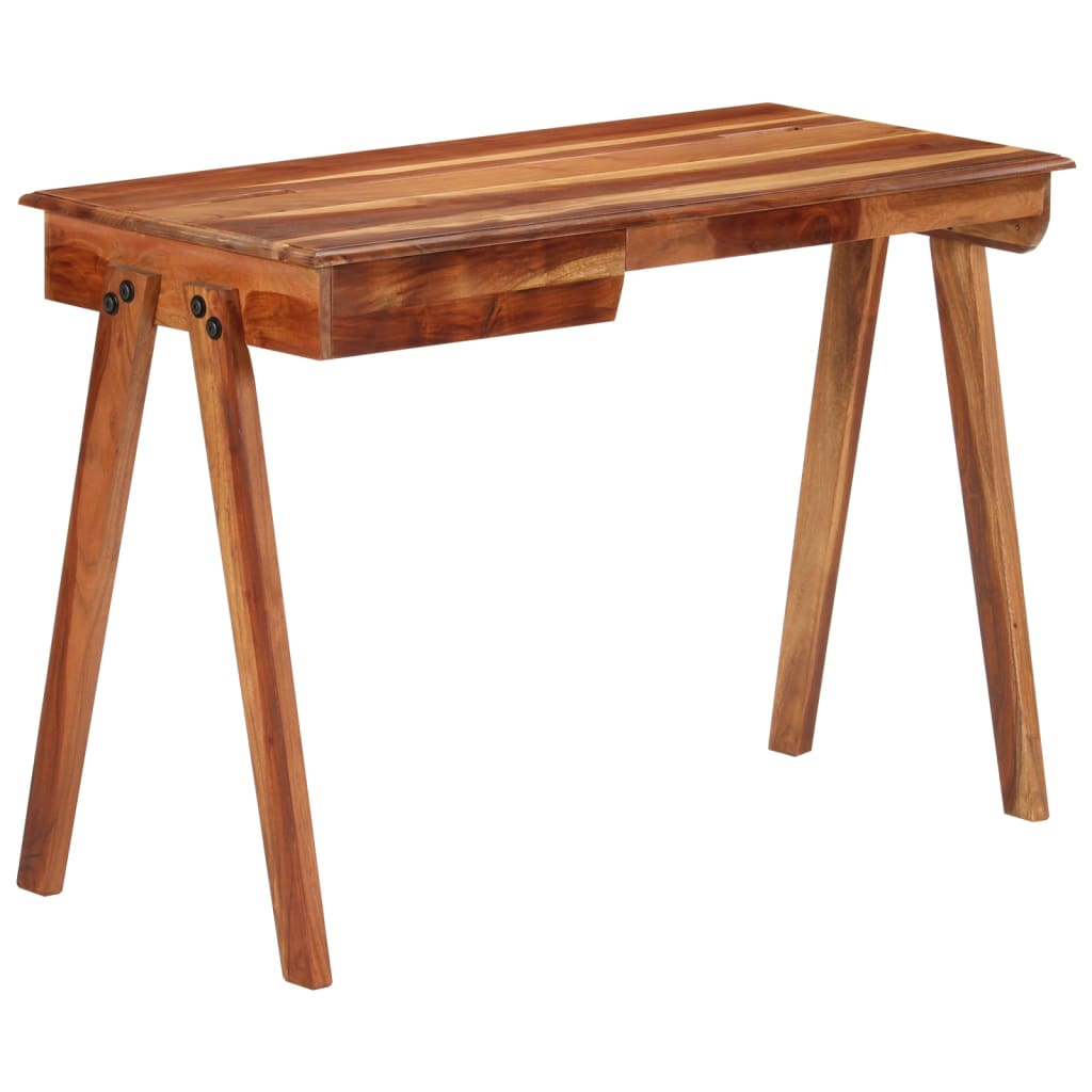 Bureau avec tiroir 110x50x77 cm bois d'acacia massif Bureaux vidaXL   