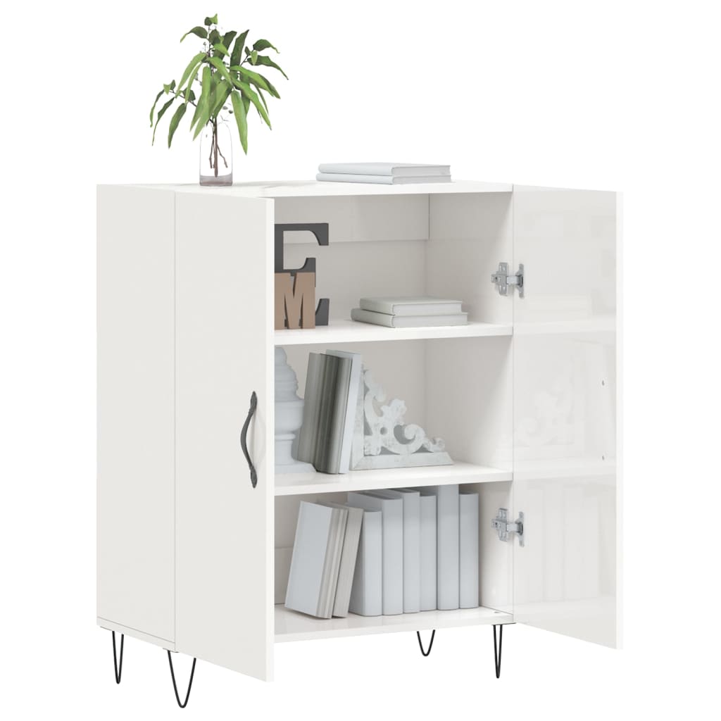 Buffet Blanc brillant 69,5x34x90 cm Bois d'ingénierie Buffets & bahuts vidaXL   