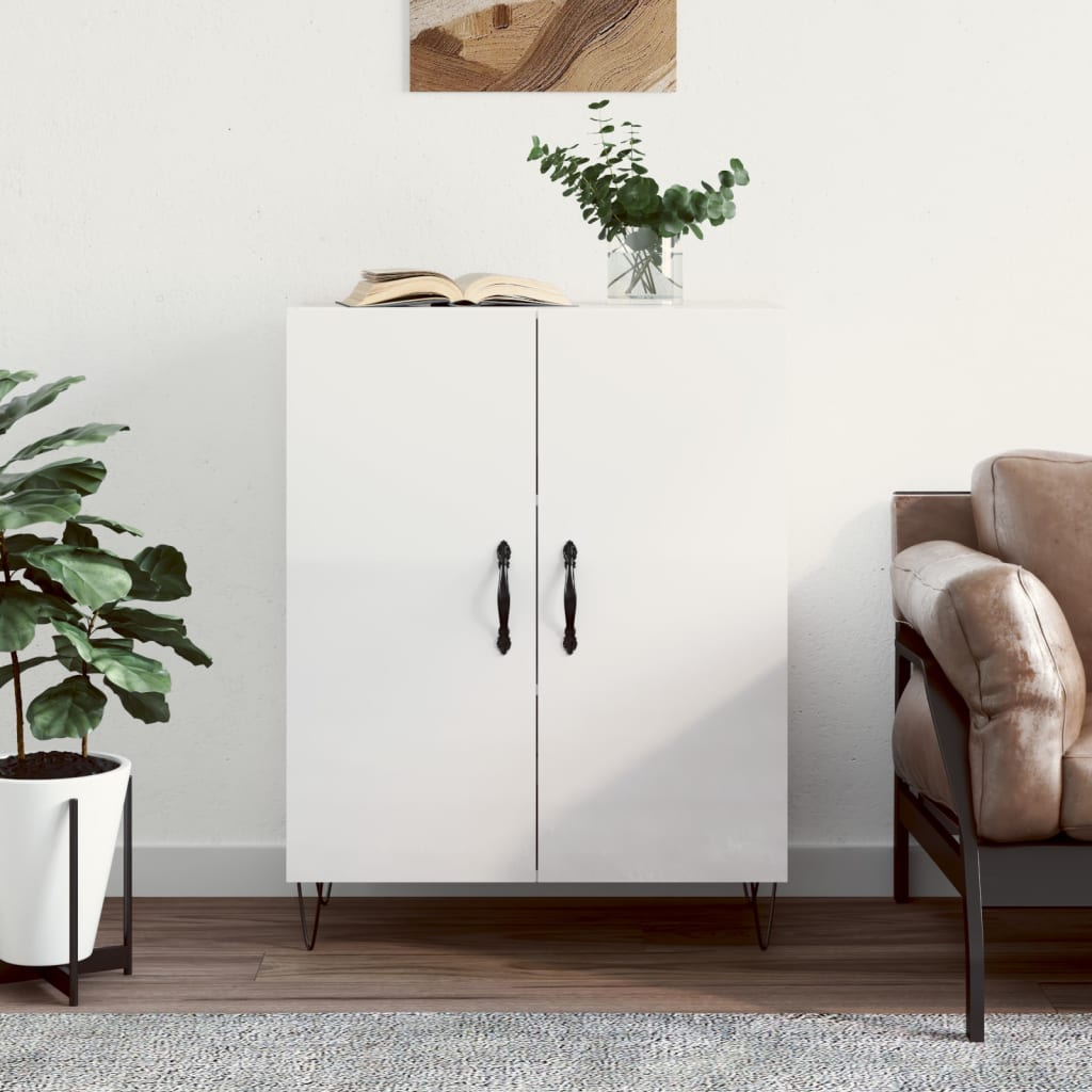 Buffet Blanc brillant 69,5x34x90 cm Bois d'ingénierie Buffets & bahuts vidaXL   