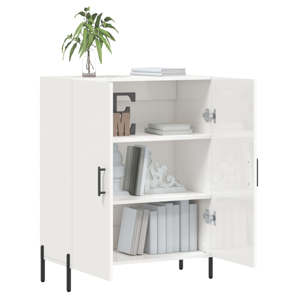Buffet Blanc brillant 69,5x34x90 cm Bois d'ingénierie Buffets & bahuts vidaXL   