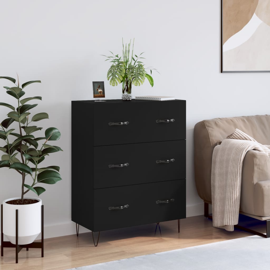 Buffet noir 69,5x34x90 cm bois d'ingénierie Buffets & bahuts vidaXL   