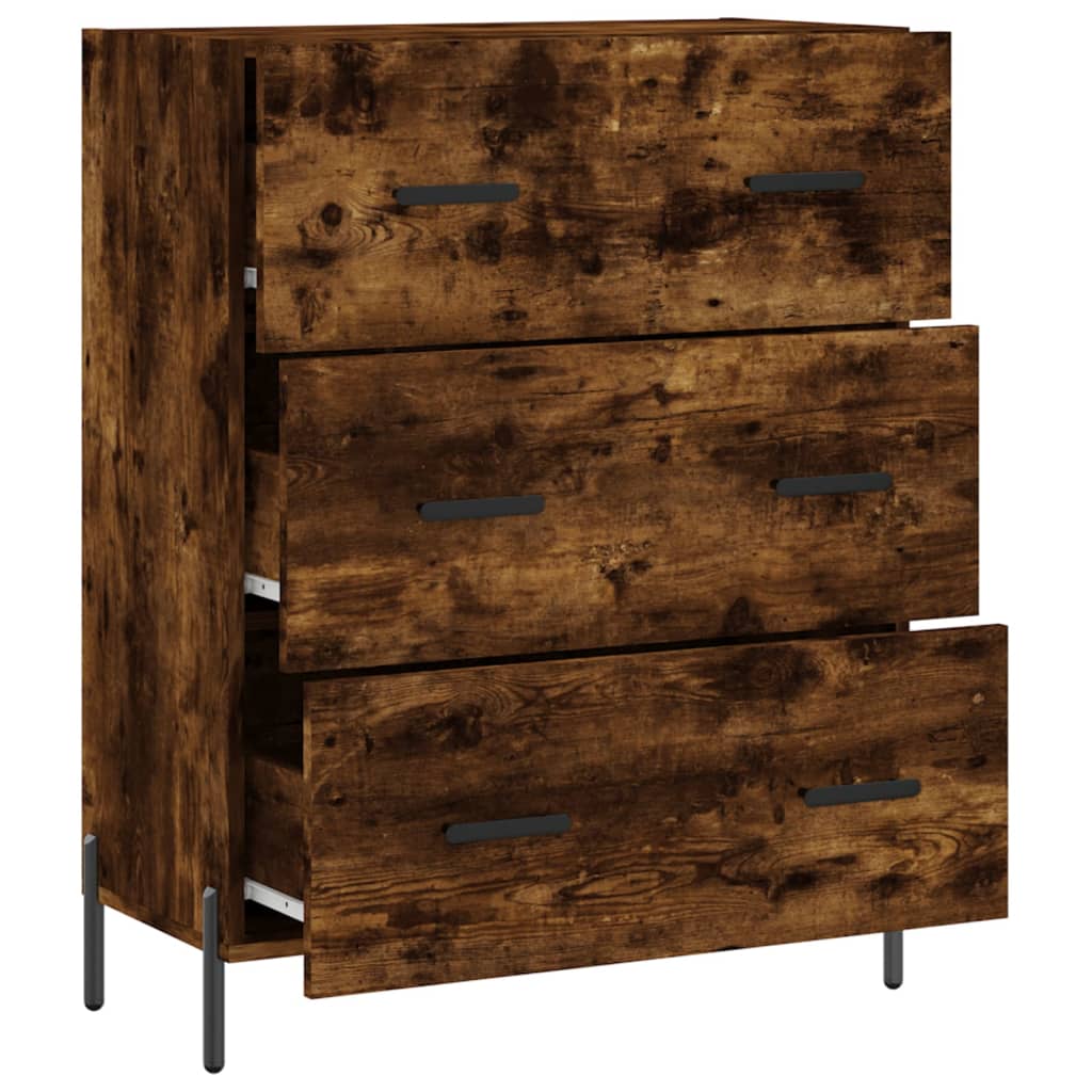 Buffet chêne fumé 69,5x34x90 cm bois d'ingénierie Buffets & bahuts vidaXL   