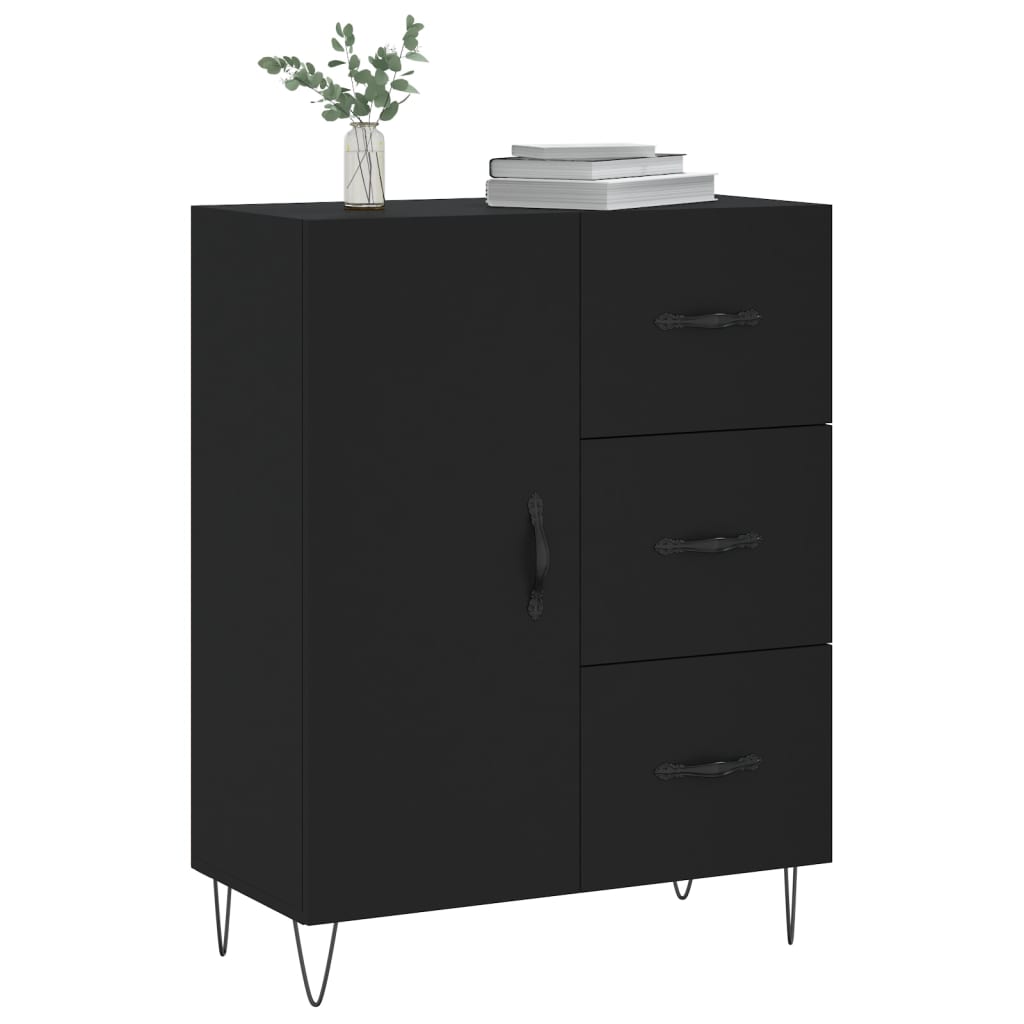 Buffet noir 69,5x34x90 cm bois d'ingénierie Buffets & bahuts vidaXL   