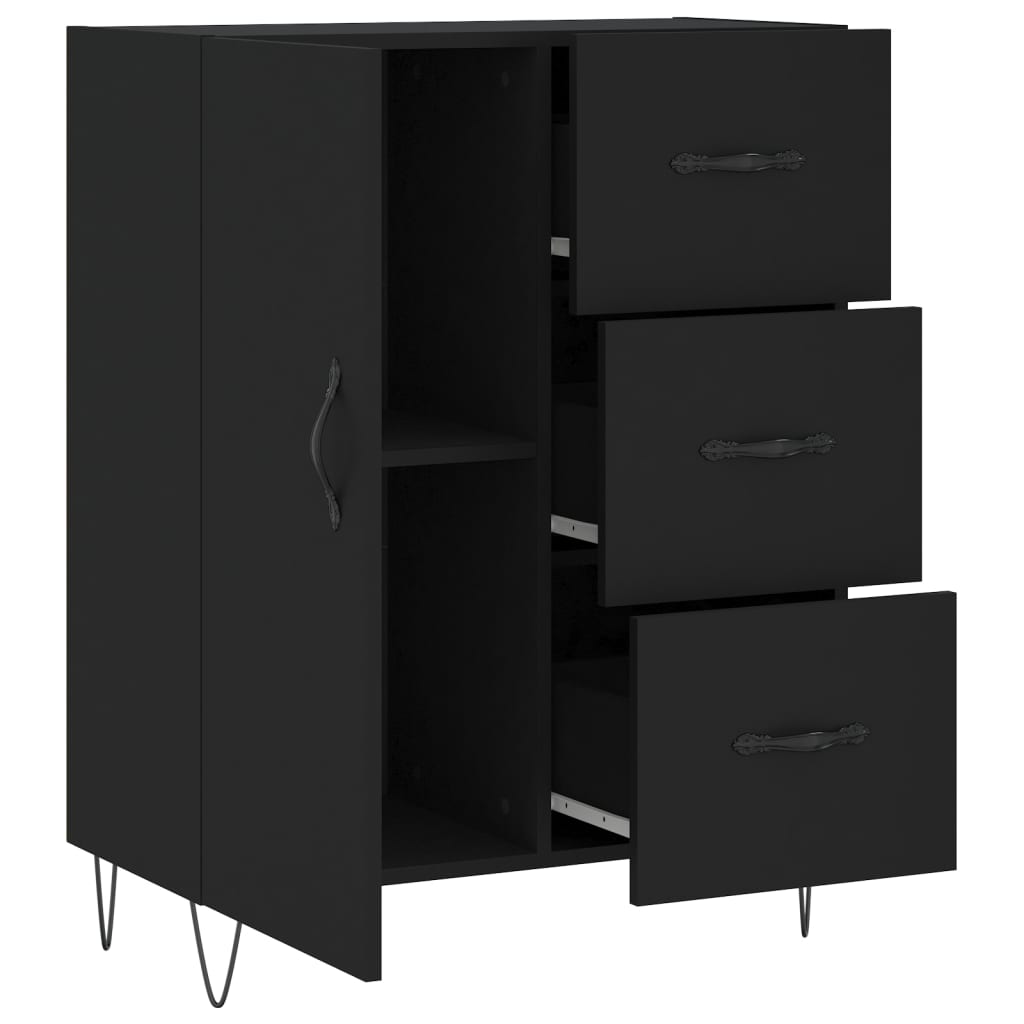 Buffet noir 69,5x34x90 cm bois d'ingénierie Buffets & bahuts vidaXL   