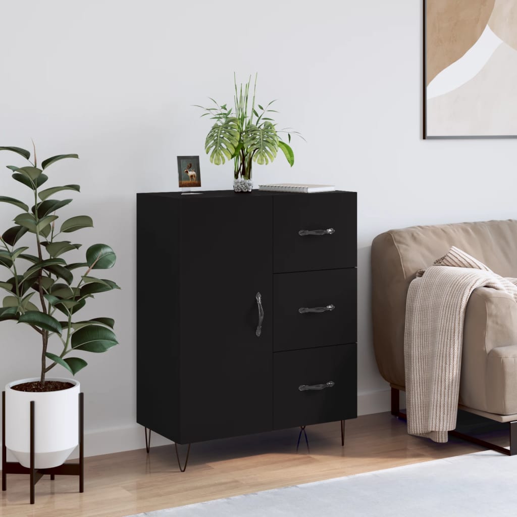 Buffet noir 69,5x34x90 cm bois d'ingénierie Buffets & bahuts vidaXL   