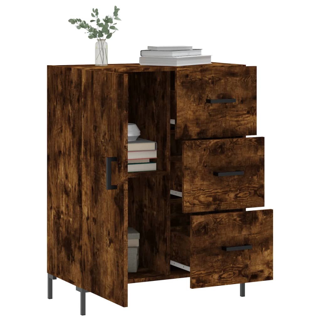 Buffet chêne fumé 69,5x34x90 cm bois d'ingénierie Buffets & bahuts vidaXL   