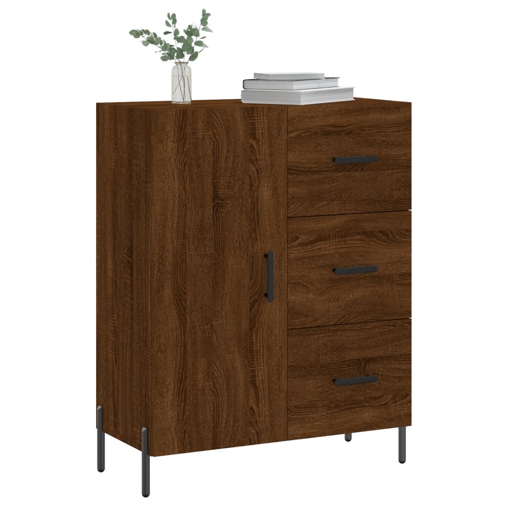 Buffet chêne marron 69,5x34x90 cm bois d'ingénierie Buffets & bahuts vidaXL   
