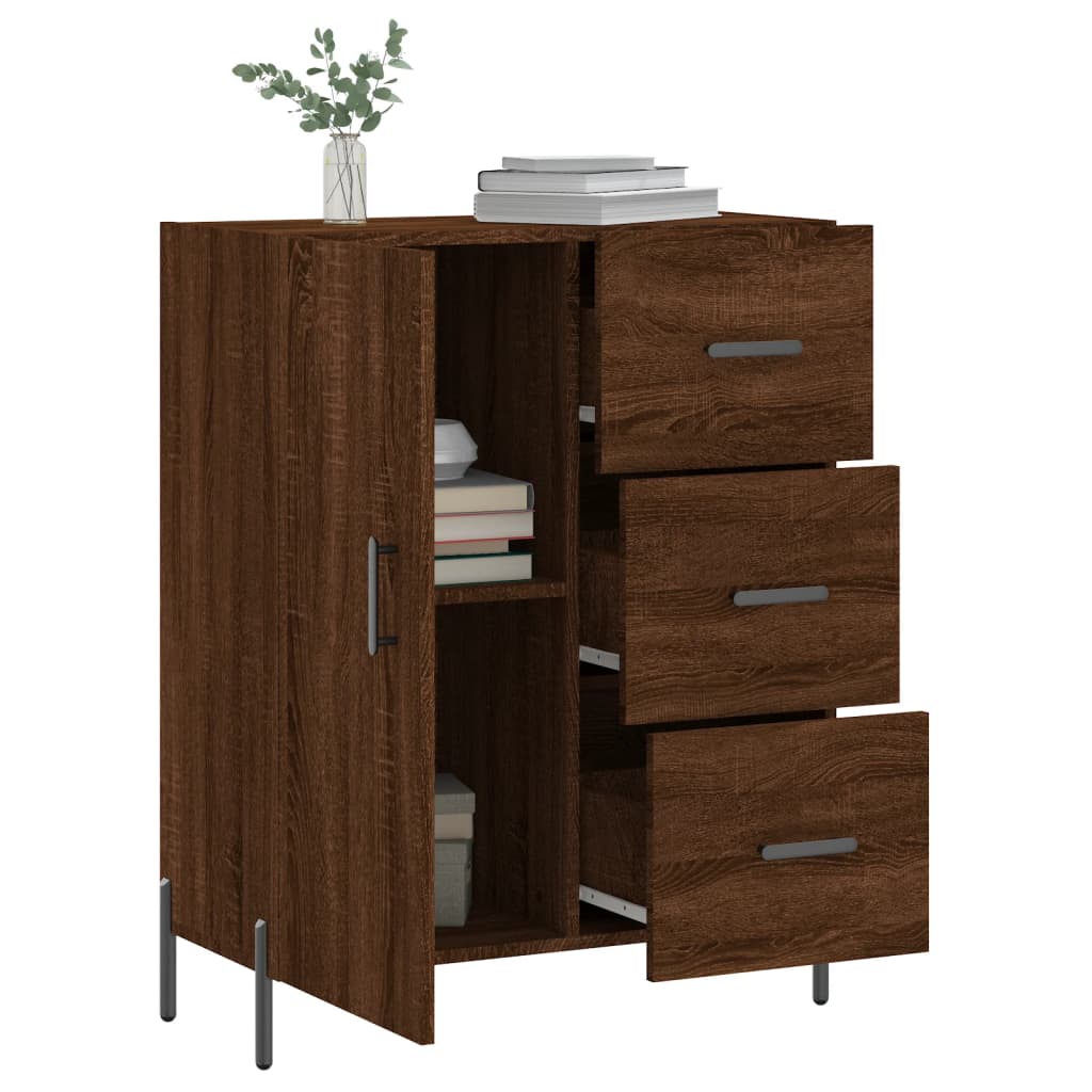 Buffet chêne marron 69,5x34x90 cm bois d'ingénierie Buffets & bahuts vidaXL   