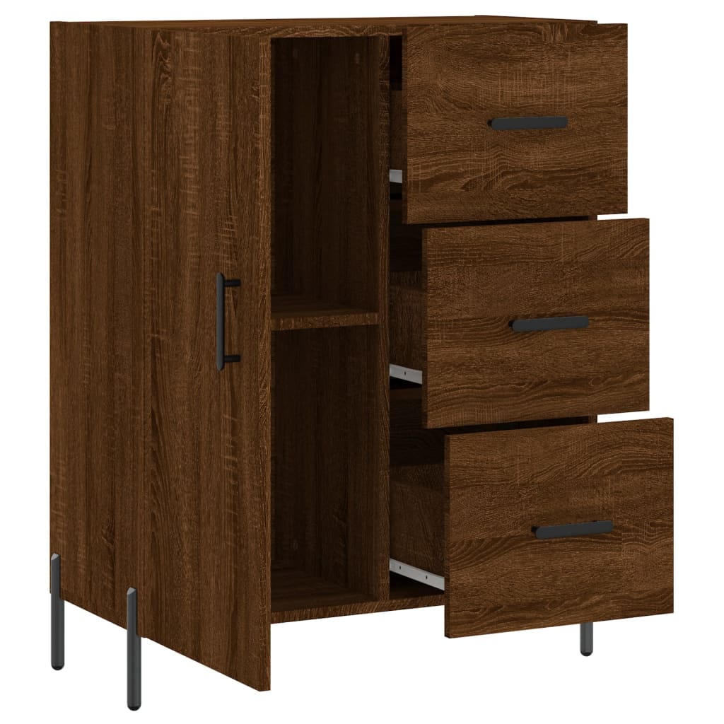 Buffet chêne marron 69,5x34x90 cm bois d'ingénierie Buffets & bahuts vidaXL   