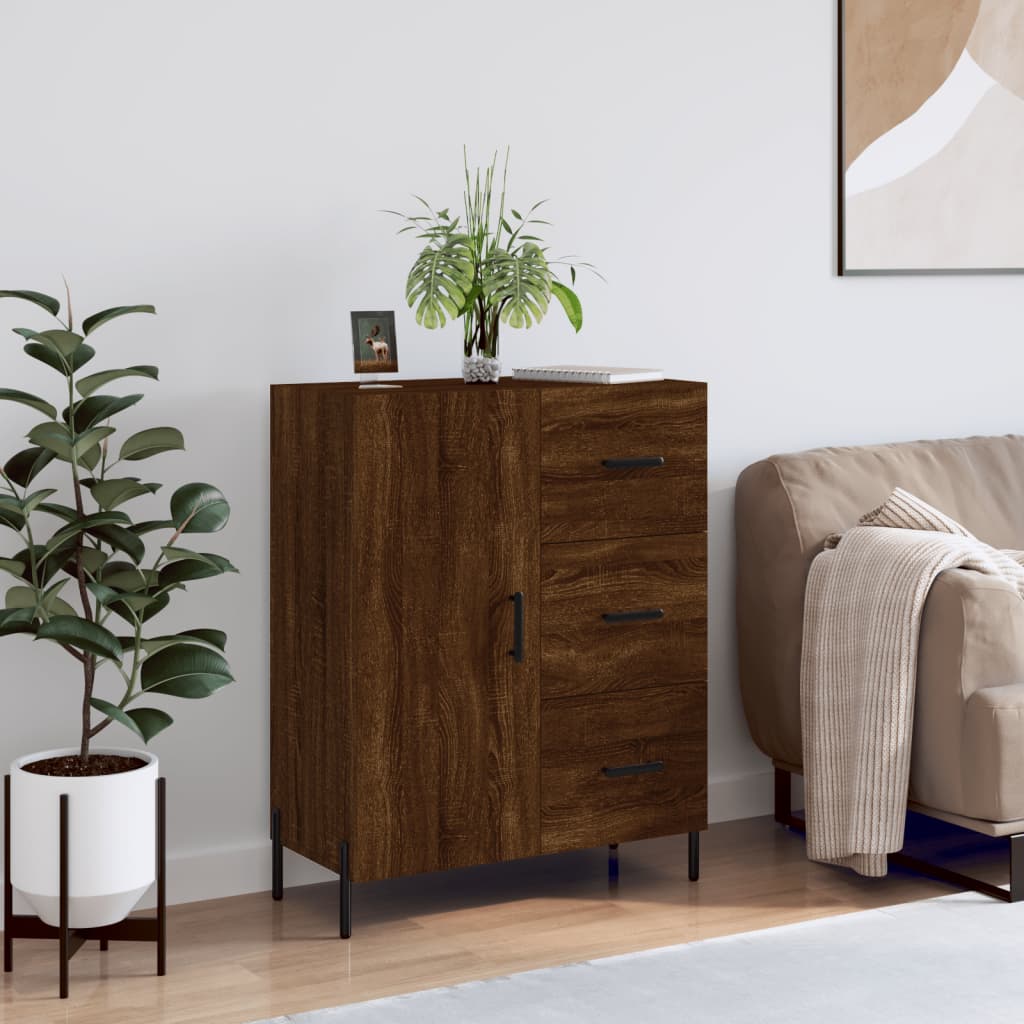 Buffet chêne marron 69,5x34x90 cm bois d'ingénierie Buffets & bahuts vidaXL   