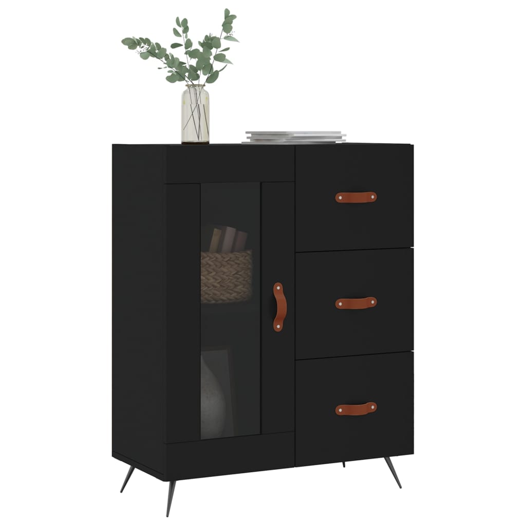 Buffet noir 69,5x34x90 cm bois d'ingénierie Buffets & bahuts vidaXL   
