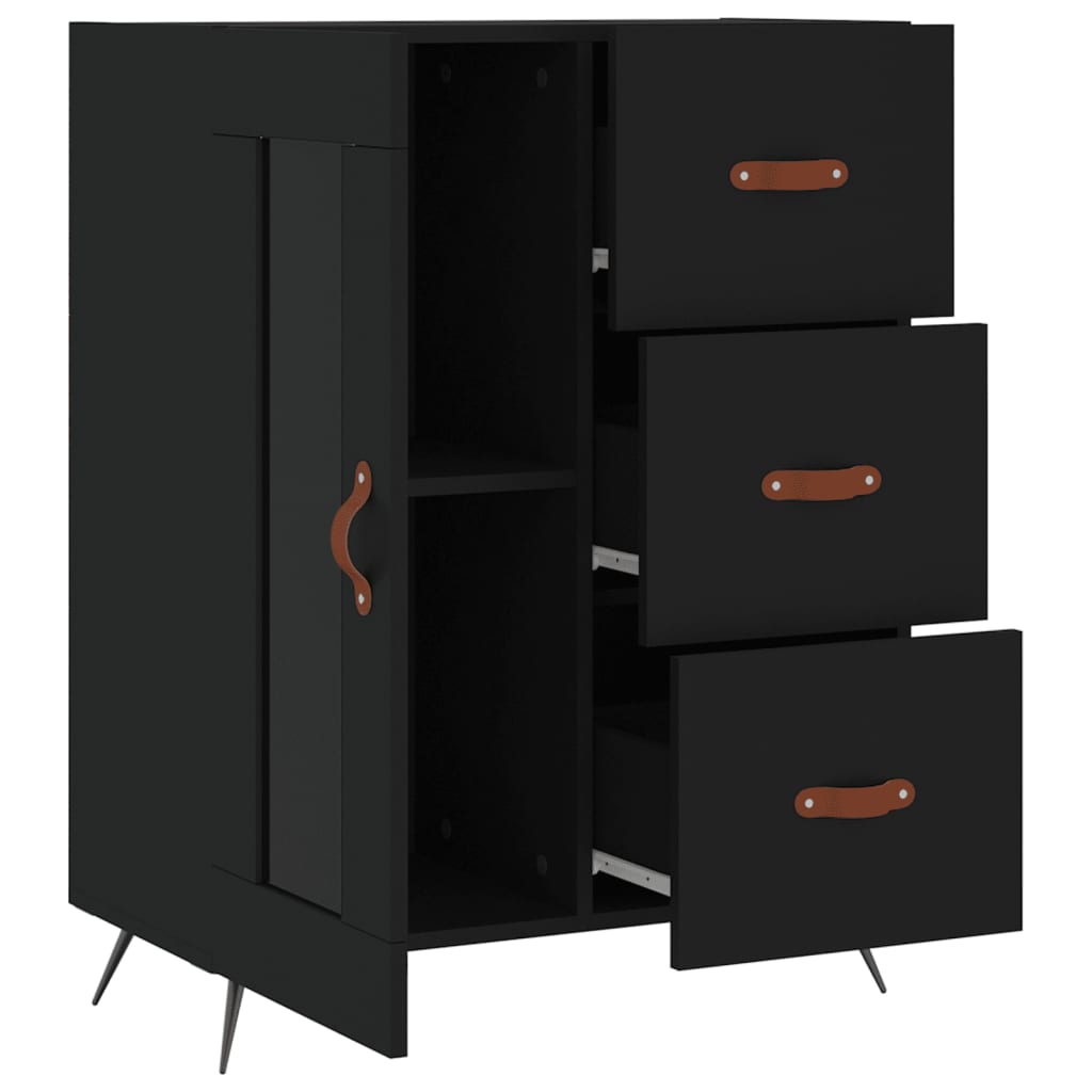Buffet noir 69,5x34x90 cm bois d'ingénierie Buffets & bahuts vidaXL   