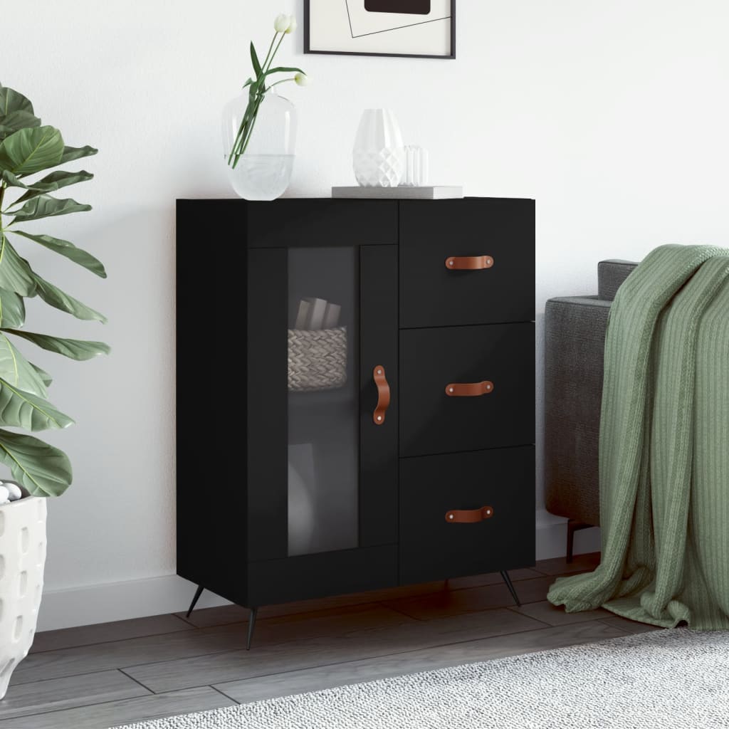 Buffet noir 69,5x34x90 cm bois d'ingénierie Buffets & bahuts vidaXL   