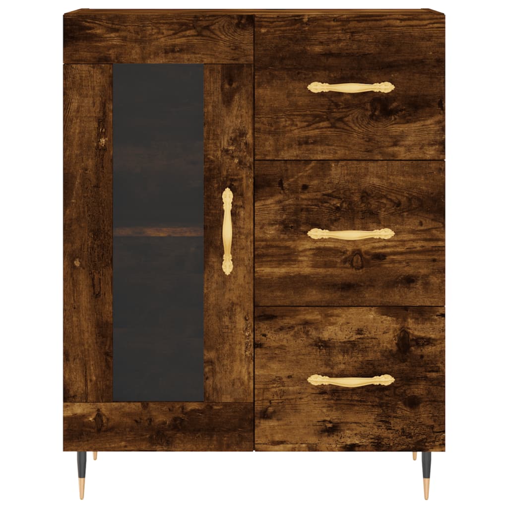 Buffet chêne fumé 69,5x34x90 cm bois d'ingénierie Buffets & bahuts vidaXL   