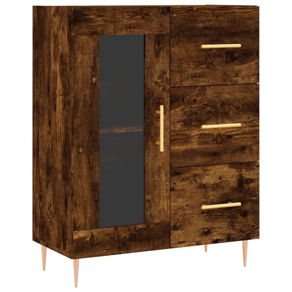 Buffet chêne fumé 69,5x34x90 cm bois d'ingénierie Buffets & bahuts vidaXL   