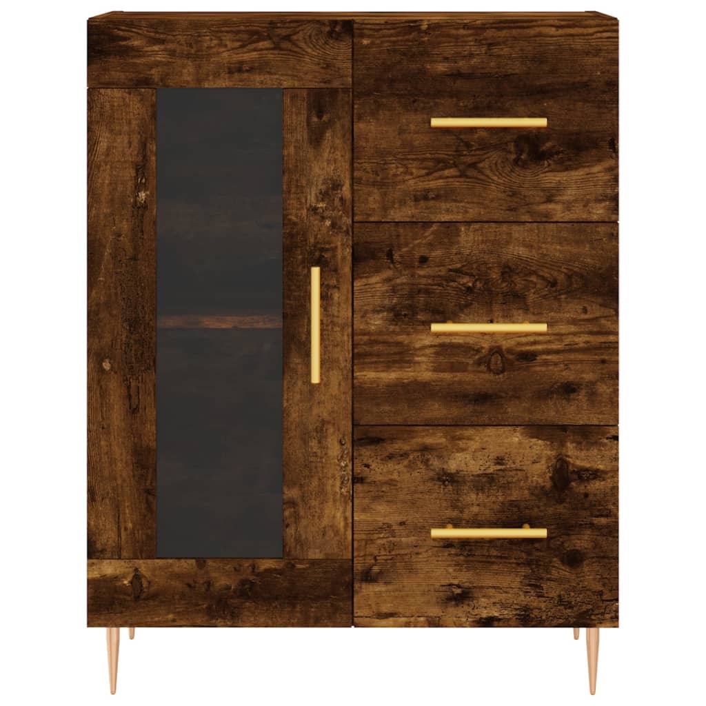 Buffet chêne fumé 69,5x34x90 cm bois d'ingénierie Buffets & bahuts vidaXL   