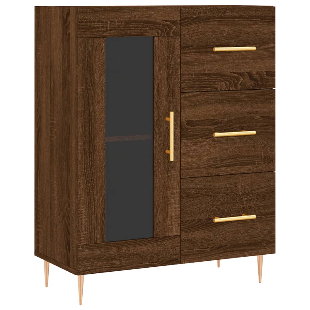 Buffet chêne marron 69,5x34x90 cm bois d'ingénierie Buffets & bahuts vidaXL   