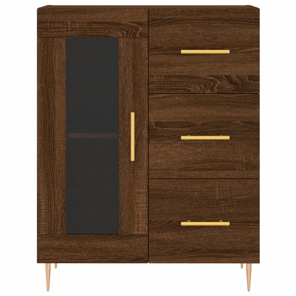 Buffet chêne marron 69,5x34x90 cm bois d'ingénierie Buffets & bahuts vidaXL   