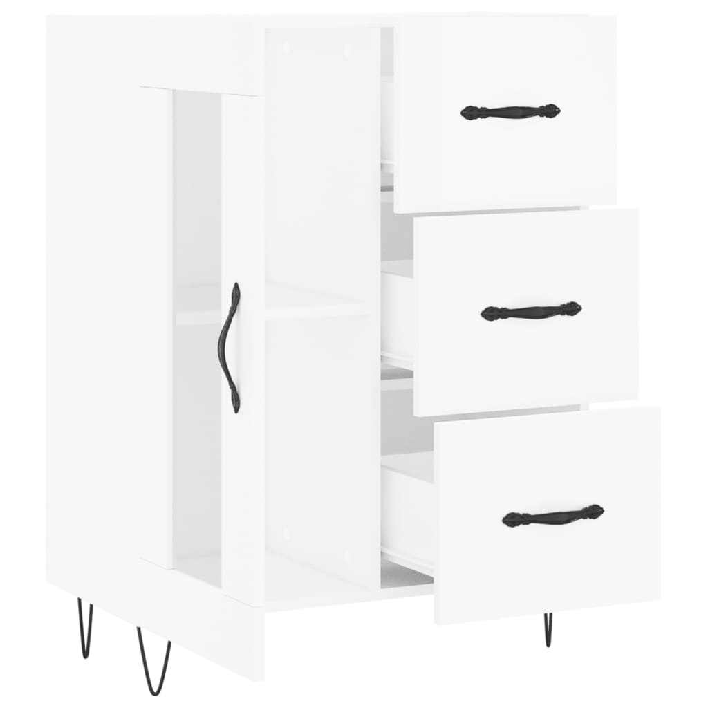 Buffet Blanc brillant 69,5x34x90 cm Bois d'ingénierie Buffets & bahuts vidaXL   