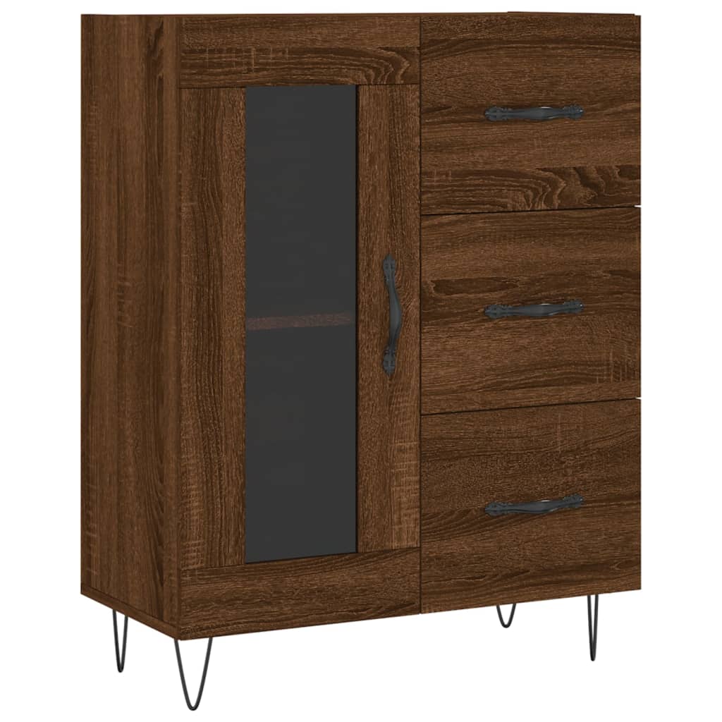 Buffet chêne marron 69,5x34x90 cm bois d'ingénierie Buffets & bahuts vidaXL   