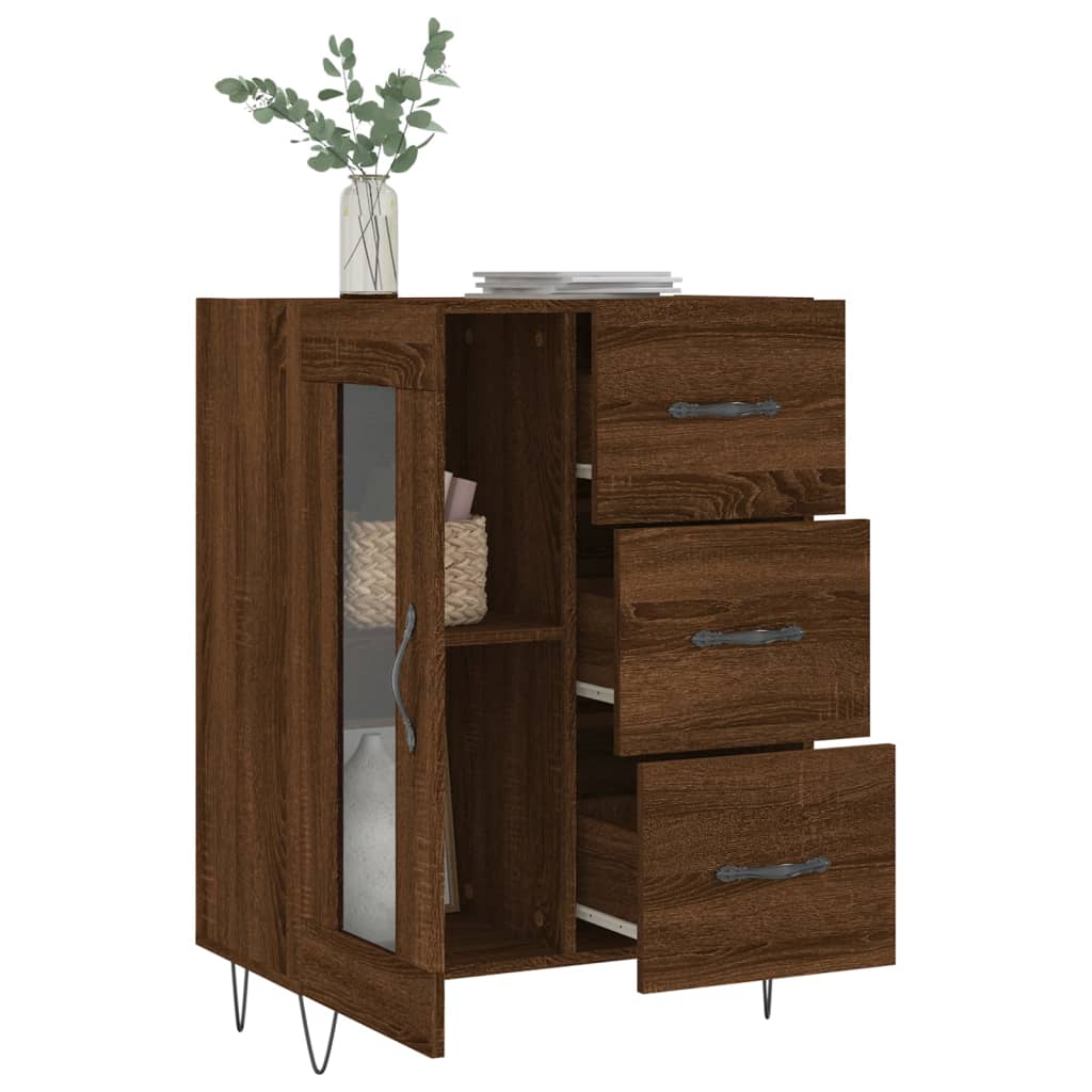 Buffet chêne marron 69,5x34x90 cm bois d'ingénierie Buffets & bahuts vidaXL   