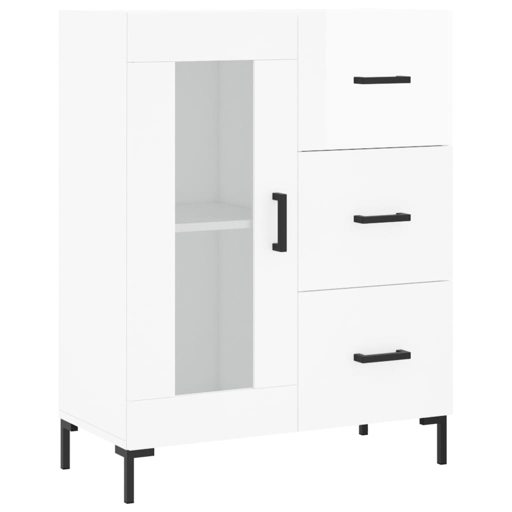 Buffet Blanc brillant 69,5x34x90 cm Bois d'ingénierie Buffets & bahuts vidaXL   