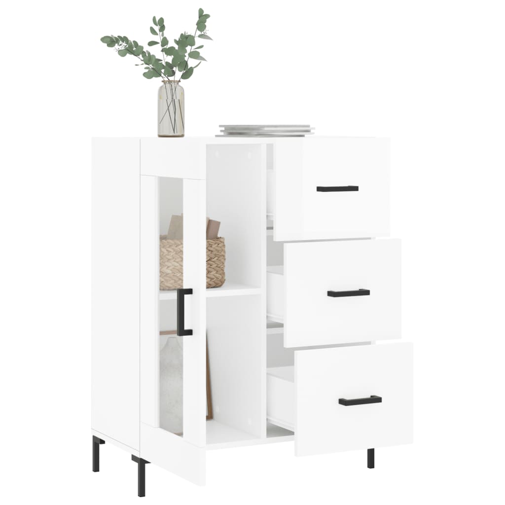 Buffet Blanc brillant 69,5x34x90 cm Bois d'ingénierie Buffets & bahuts vidaXL   
