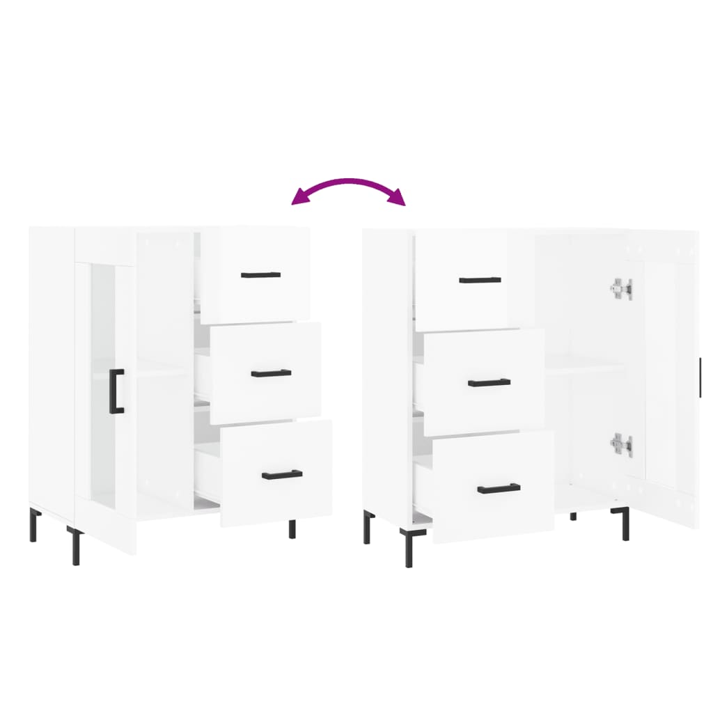 Buffet Blanc brillant 69,5x34x90 cm Bois d'ingénierie Buffets & bahuts vidaXL   