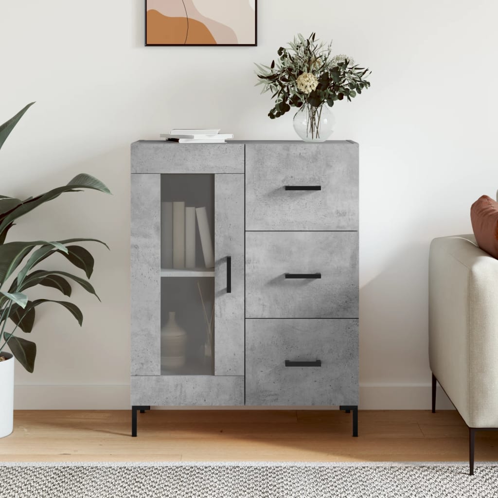 Buffet gris béton 69,5x34x90 cm bois d'ingénierie Buffets & bahuts vidaXL   