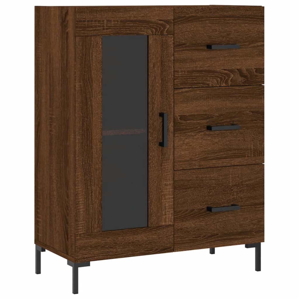Buffet chêne marron 69,5x34x90 cm bois d'ingénierie Buffets & bahuts vidaXL   