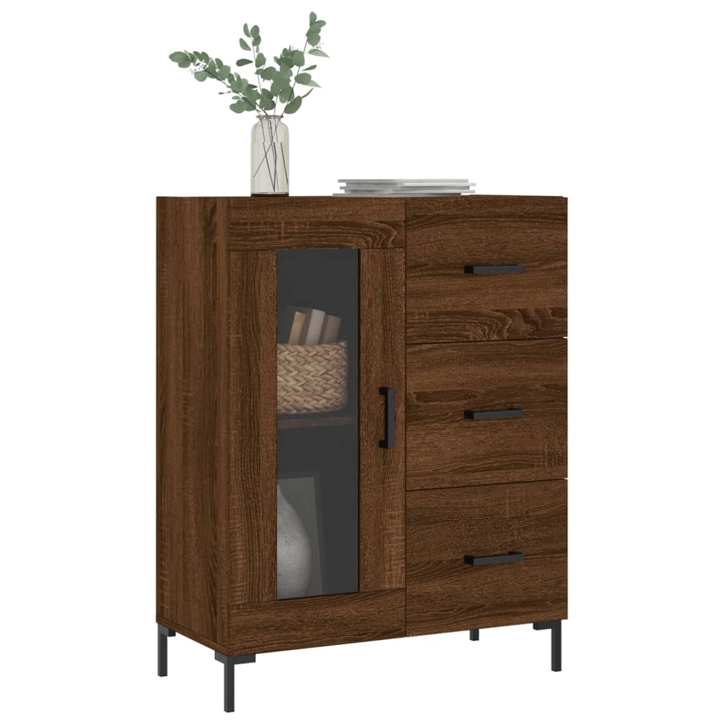Buffet chêne marron 69,5x34x90 cm bois d'ingénierie Buffets & bahuts vidaXL   